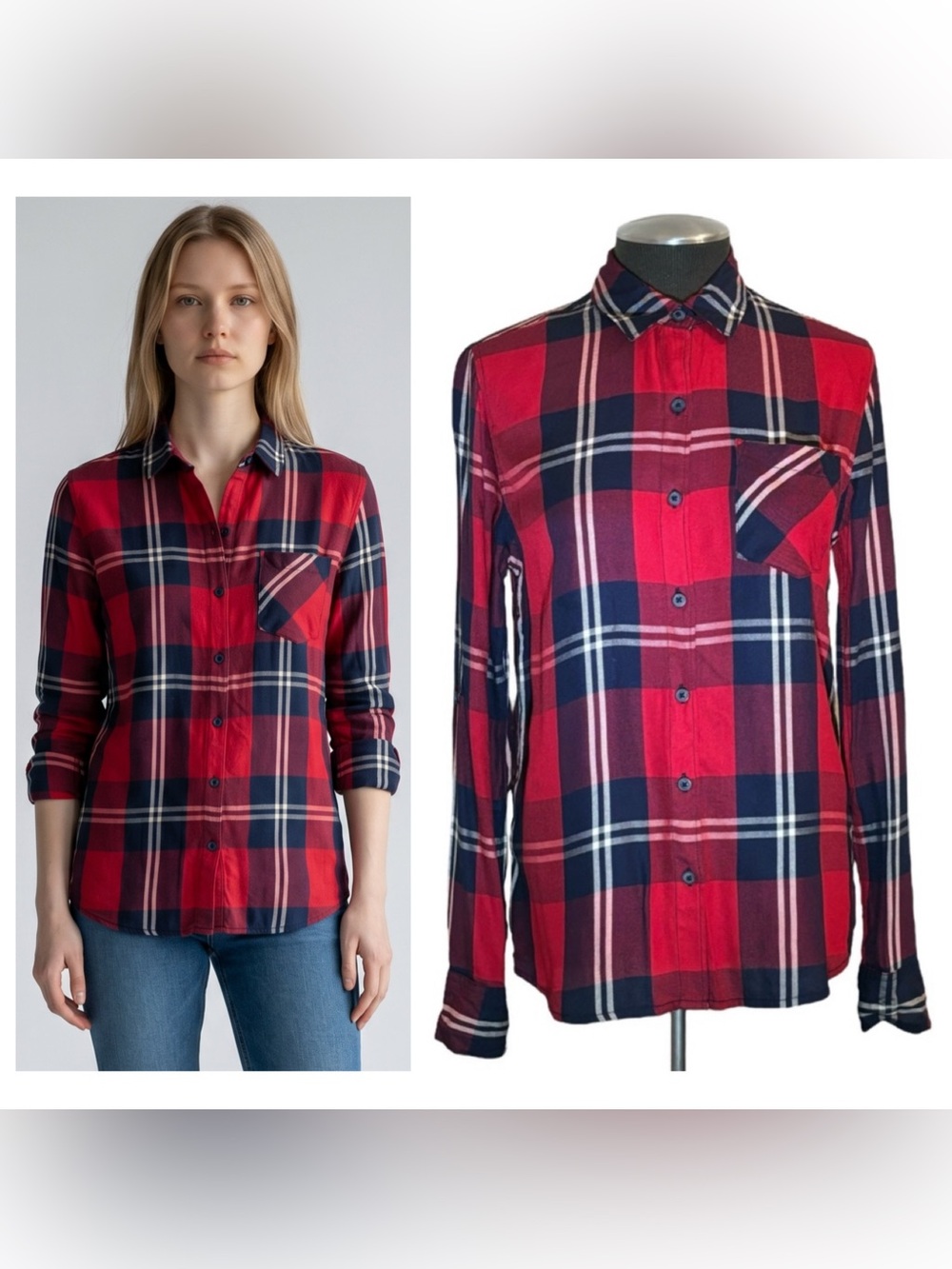 Woolrich - Checkered Plaid Flannel Long Sleeve Button Down Top – Small